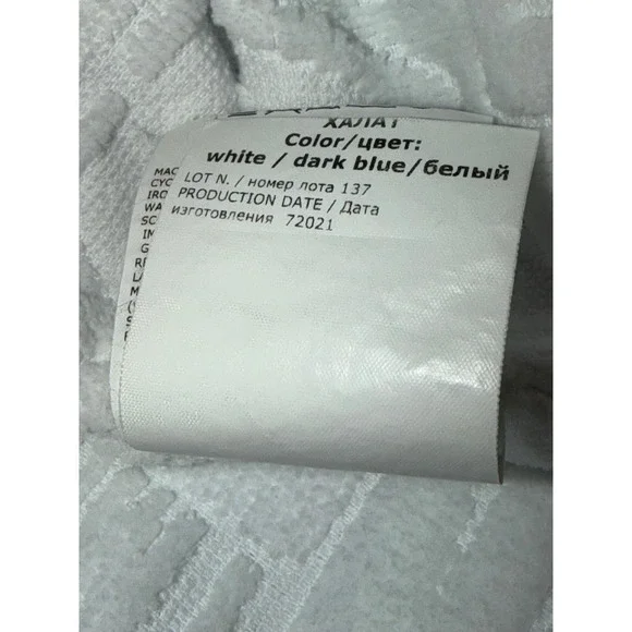 Couture Philipp Plein Bathrobe En Plein Air White Blue 100% Cotton Small Luxury - Picture 11 of 14